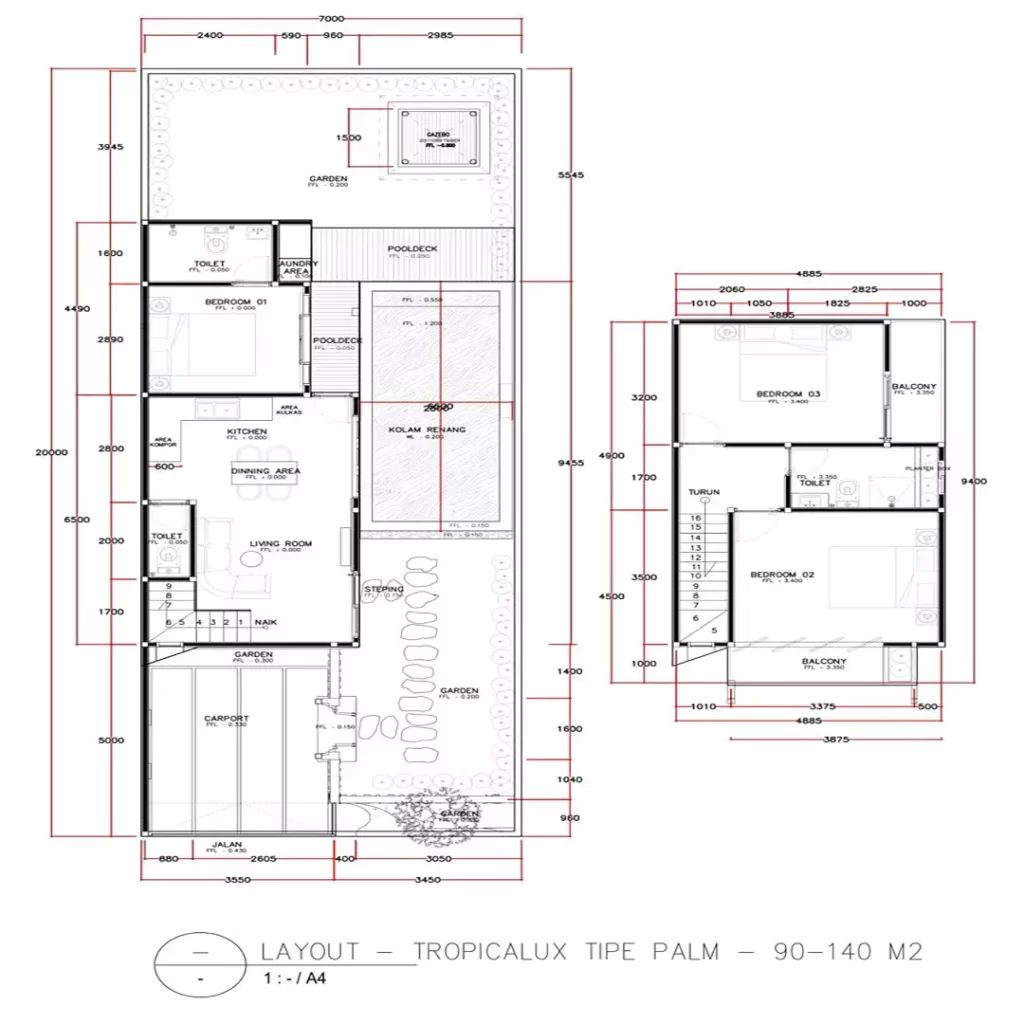 block plan type palm