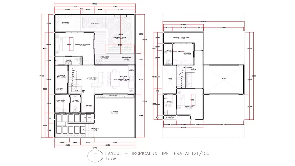block plan type teratai