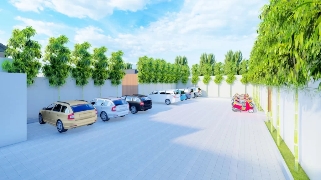 queen villa_parking area