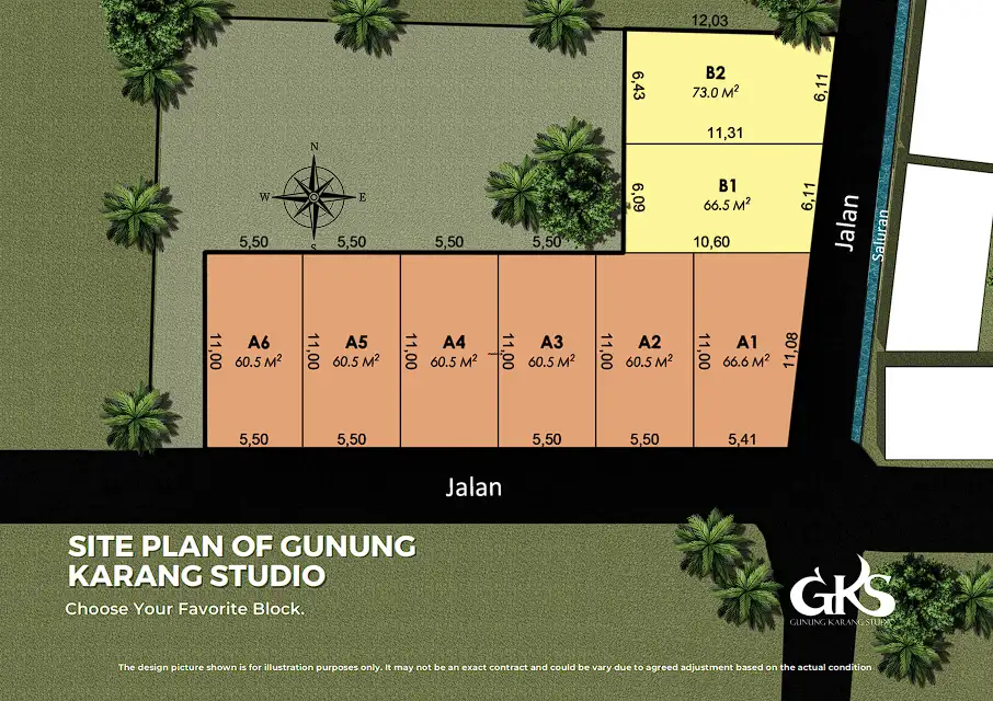 Gunung Karang Studio – Blokplan