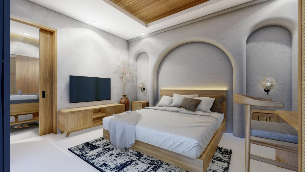 Samani Villa Pecatu – interior kamar belang_Photo – 7
