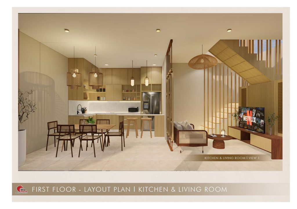 ALPINE KAV 9-Custom Interior Kitchen and Living Room