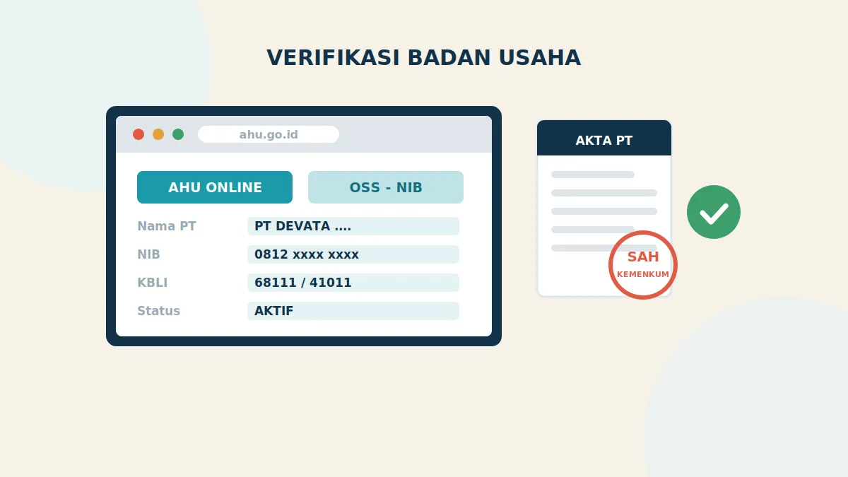 Cara cek legalitas badan usaha developer melalui AHU Online dan OSS
