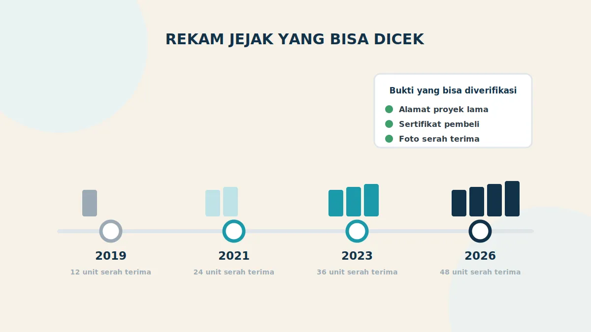 Rekam jejak developer properti yang bisa diverifikasi dari proyek sebelumnya